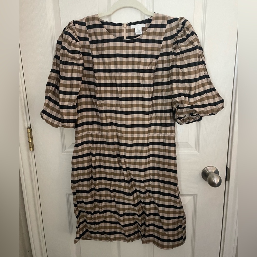 H&M Checkered Top in Black and Brown